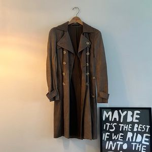 Gorgeous taupe soft leather Theory trench coat size S perfect condition